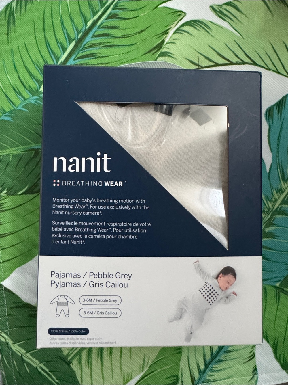 Nanit Pebble Grey Baby Footie Pajamas - Breathing Wear Compatible